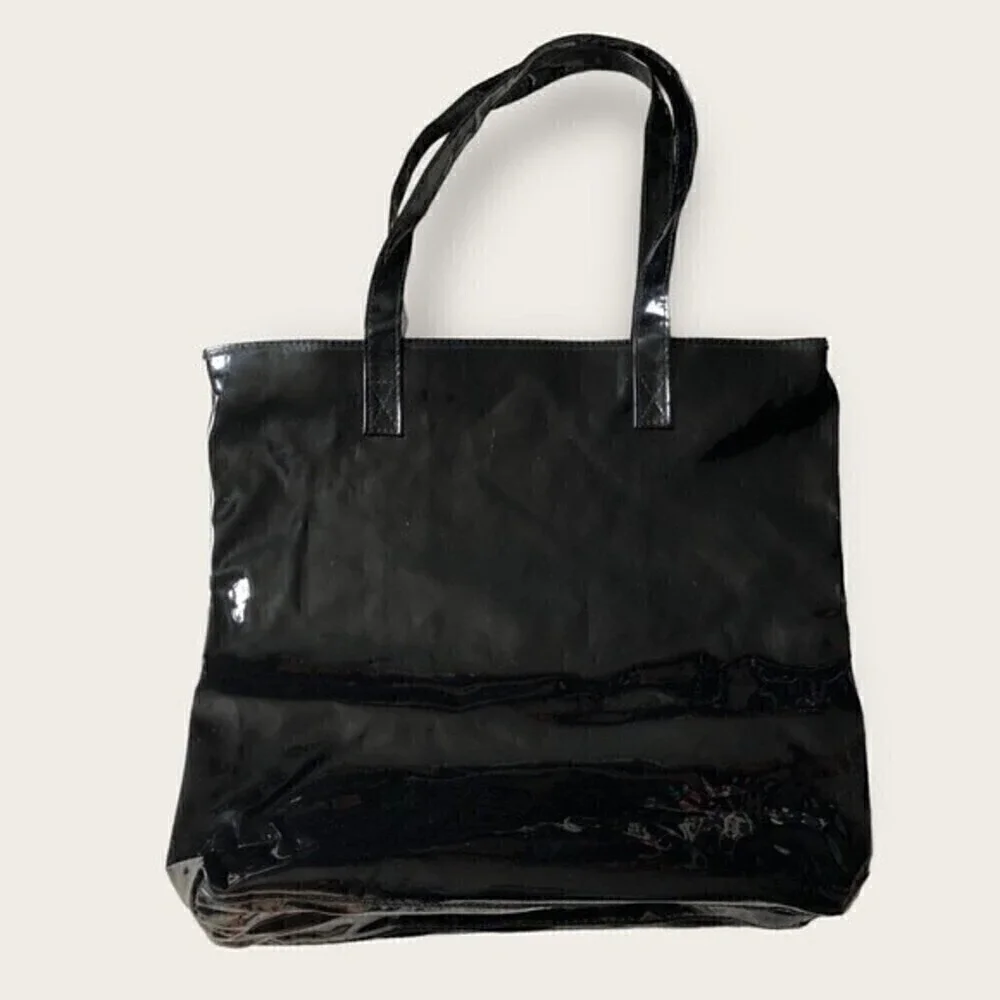 Vintage Bloomies Patent Thick Vinyl Shopping Bag Bloomingdale’s Shopper Tote